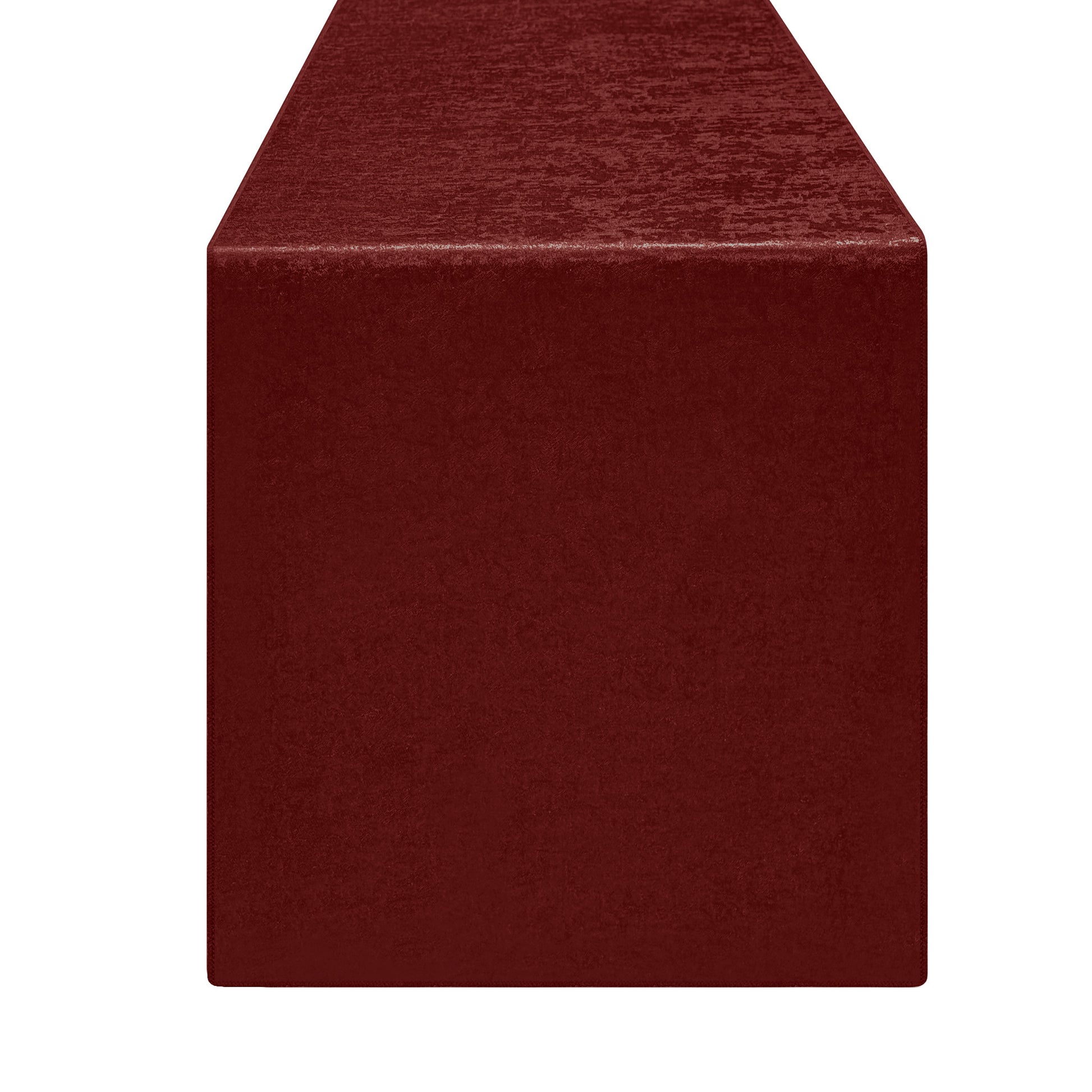 Crinkle Shimmer Table Runner Burgundy end view
