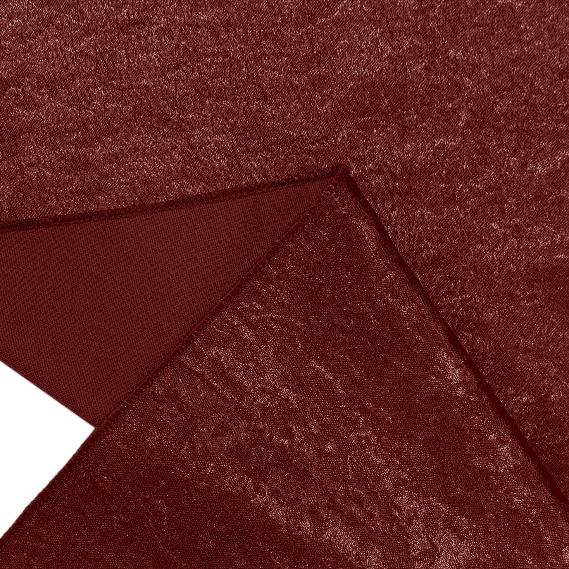 Crinkle Shimmer Table Runner Burgundy underside