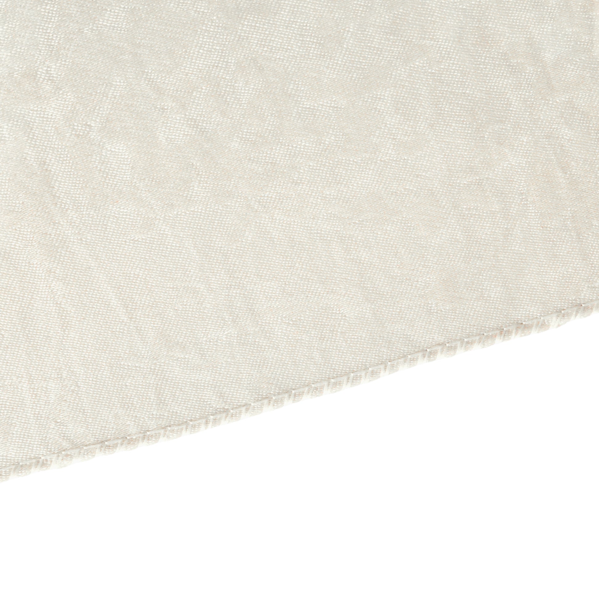 Crinkle Shimmer Table Runner Ivory serged edge finish