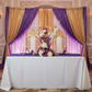 Crinkle Shimmer Table Runner Purple for wedding sweetheart table
