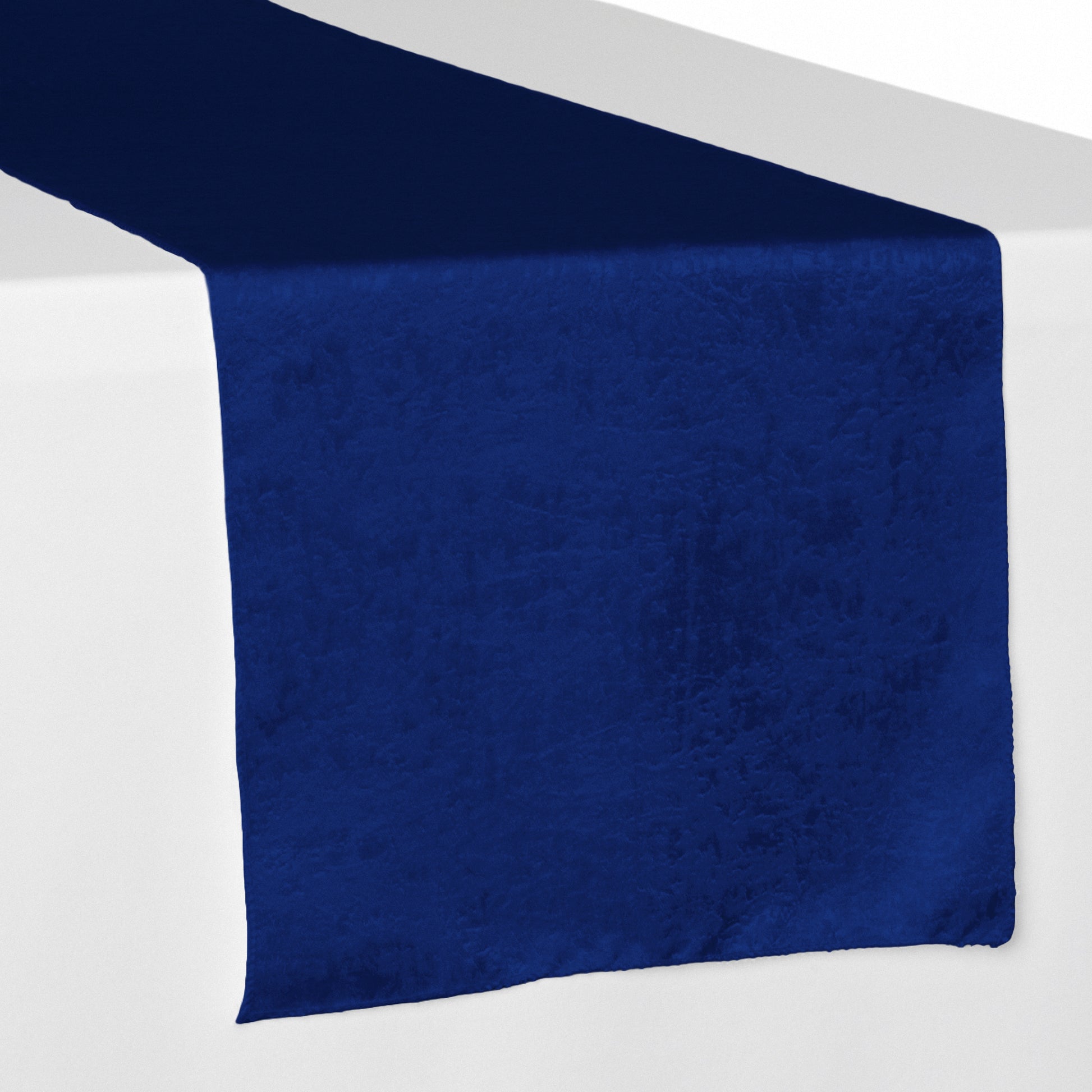 Crinkle Shimmer Table Runner Royal Blue end view 