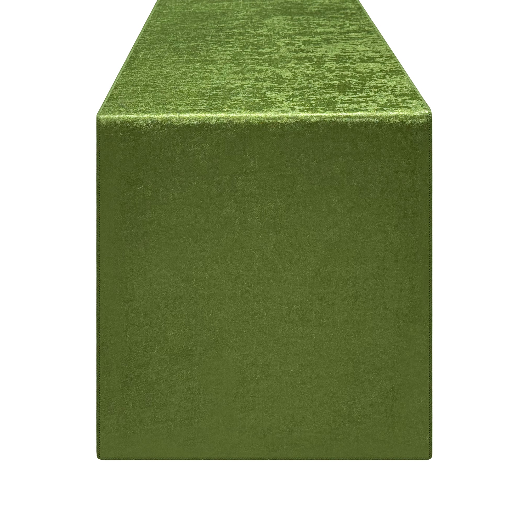Crinkle Shimmer Table Runner Willow Green front view