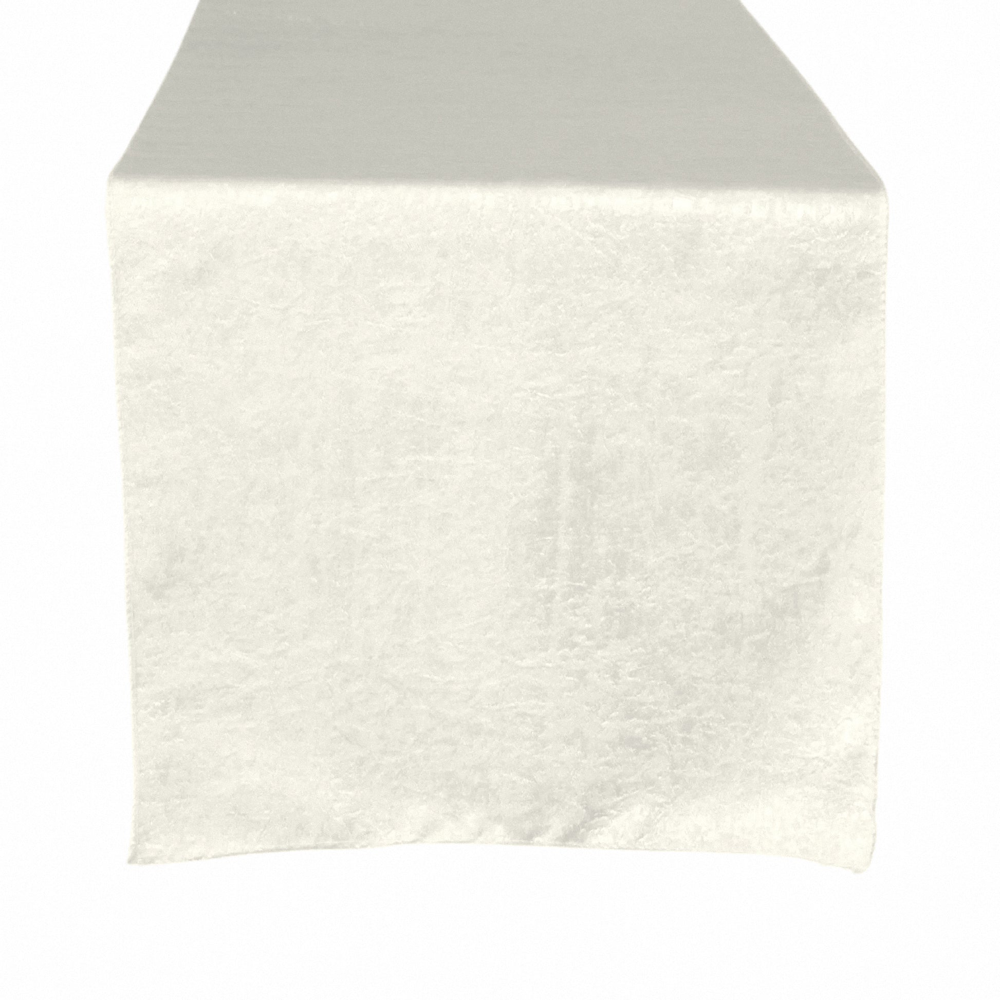 Crinkle Shimmer Table Runner Ivory front view