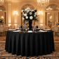Crinkle Velvet 120" Round Tablecloth - Black for a ballroom wedding table