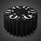 Crinkle Velvet 120" Round Tablecloth - Black top view layout