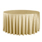 Crinkle Velvet 120" Round Tablecloth Champagne front view