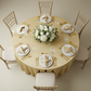 Crinkle Velvet 120" Round Tablecloth - Champagne