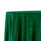 Crinkle Velvet 120" Round Tablecloth Emerald Green side view