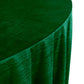 Crinkle Velvet 120" Round Tablecloth Emerald Green side close up