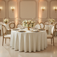 Crinkle Velvet 120" Round Tablecloth Ivory