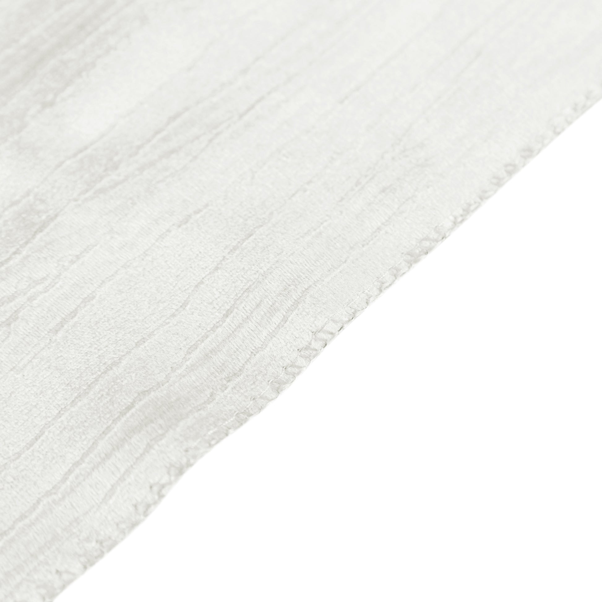 Crinkle Velvet 120" Round Tablecloth Ivory serged edge finish