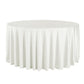 Crinkle Velvet 120" Round Tablecloth Ivory front view