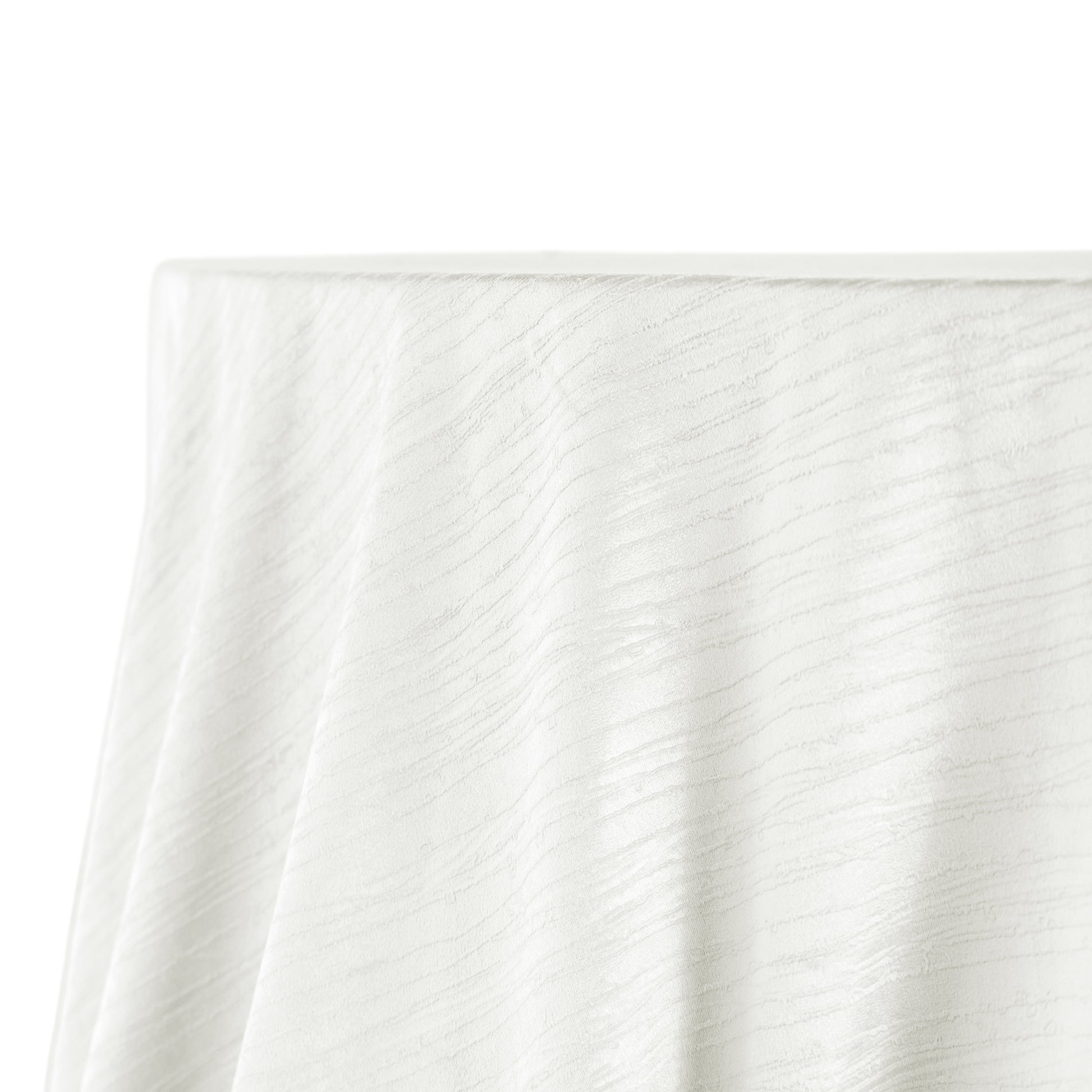 Crinkle Velvet 120" Round Tablecloth Ivory side close up