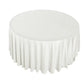 Crinkle Velvet 120" Round Tablecloth Ivory top view