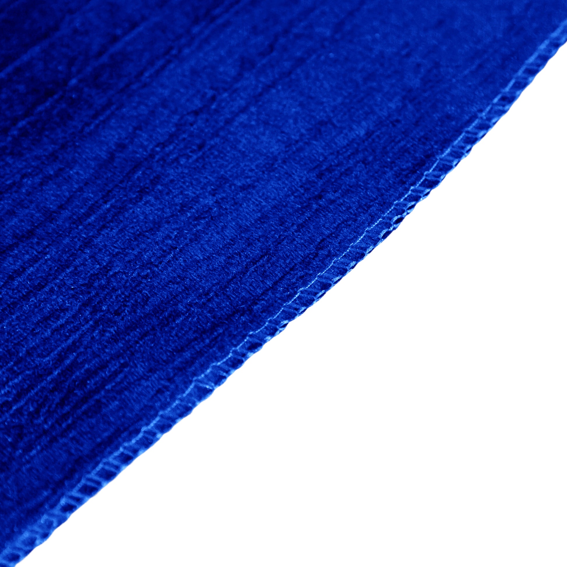 Crinkle Velvet 120" Round Tablecloth Royal Blue serged edge finish