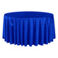 Crinkle Velvet 120" Round Tablecloth Royal Blue front view