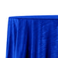 Crinkle Velvet 120" Round Tablecloth Royal Blue side view close up