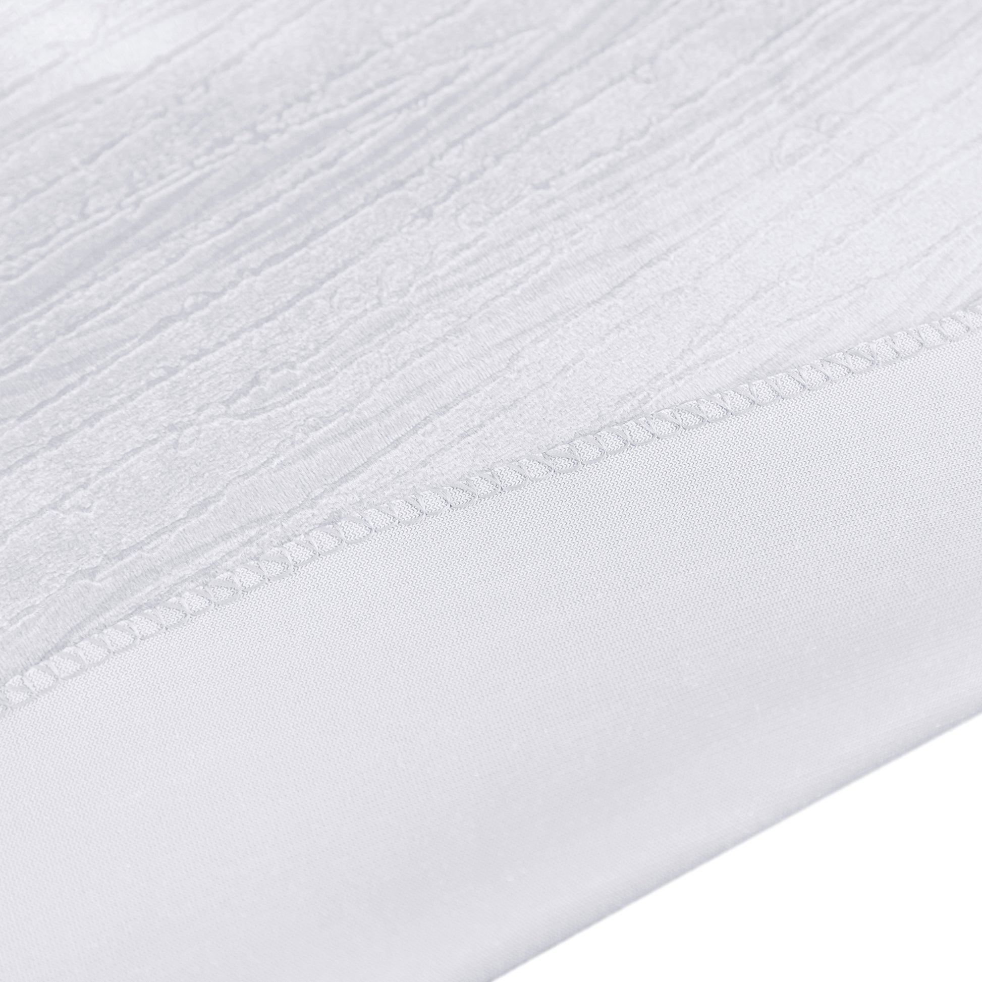 Crinkle Velvet 120" Round Tablecloth White fabric underside