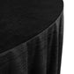 Crinkle Velvet 132" Round Tablecloth Black close up