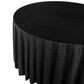 Crinkle Velvet 132" Round Tablecloth Black angled view