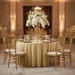 Crinkle Velvet 132" Round Tablecloth - Champagne