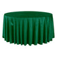 Crinkle Velvet 132" Round Tablecloth Emerald Green front view