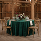 Crinkle Velvet 132" Round Tablecloth - Emerald Green