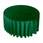 Crinkle Velvet 132" Round Tablecloth Emerald Green top view