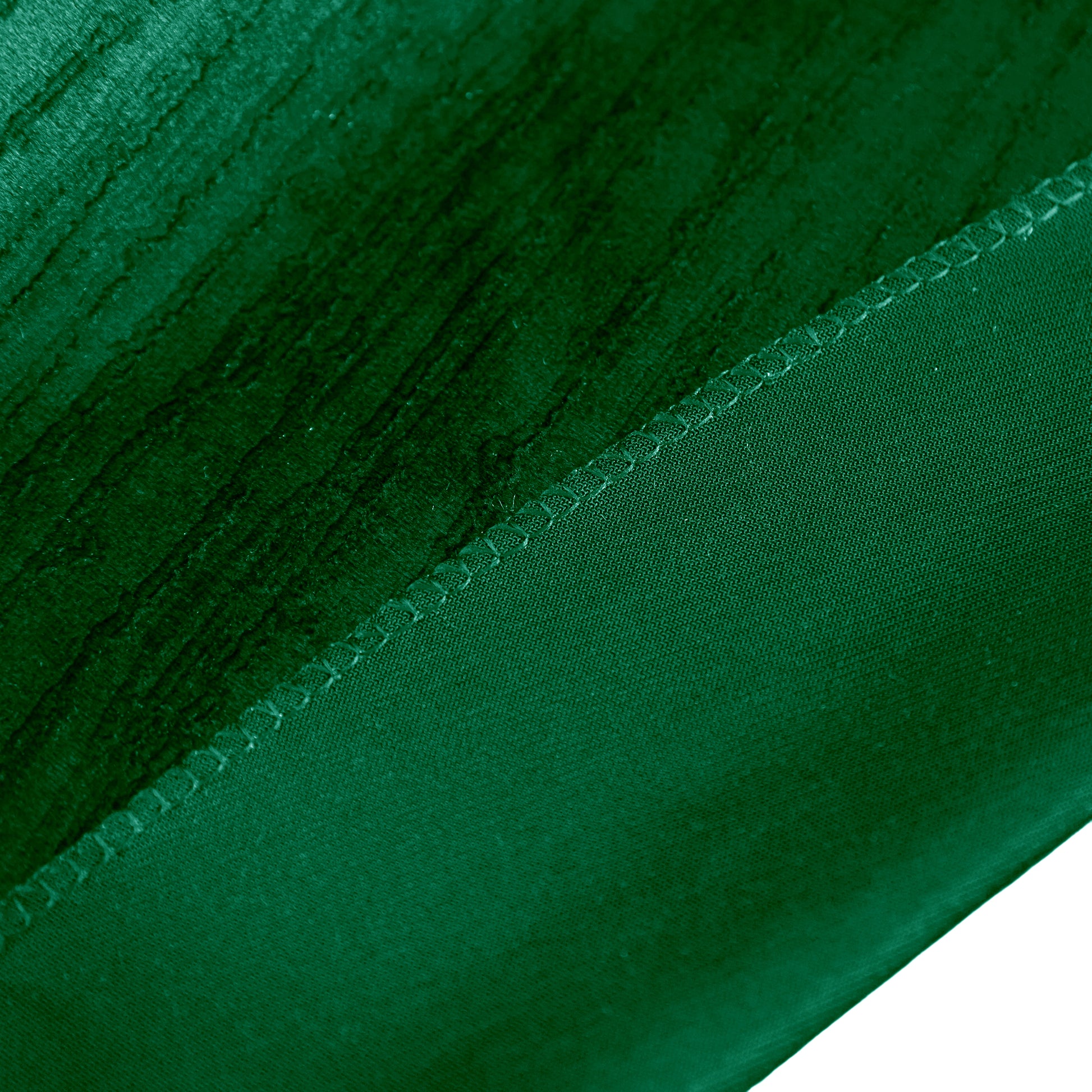 Crinkle Velvet 132" Round Tablecloth Emerald Green fabric underside