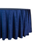 Crinkle Velvet 132" Round Tablecloth Navy Blue side view close up