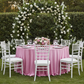 Crinkle Velvet 132" Round Tablecloth - Pink
