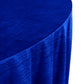 Crinkle Velvet 132" Round Tablecloth Royal Blue side close up