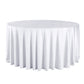 Crinkle Velvet 132" Round Tablecloth White front view