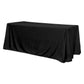 Crinkle Velvet 90"x132" Rectangular Tablecloth Black angled view