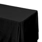 Crinkle Velvet 90"x132" Rectangular Tablecloth Blackend view close up