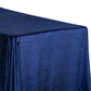 Crinkle Velvet 90"x132" Rectangular Tablecloth Navy Blue edge view close up