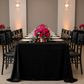 Crinkle Velvet 90"x156" Rectangular Tablecloth Black