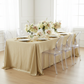 Crinkle Velvet 90"x156" Rectangular Tablecloth - Champagne for an indoor bridal shower table setup