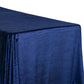 Crinkle Velvet 90"x156" Rectangular Tablecloth Navy Blue edge view close up
