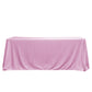 Crinkle Velvet 90"x156" Rectangular Tablecloth Pink front view