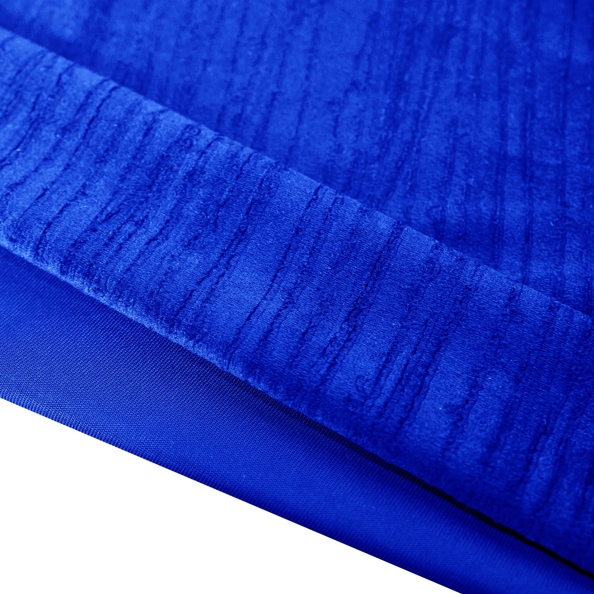 Crinkle Velvet 90"x156" Rectangular Tablecloth Royal Blue close up