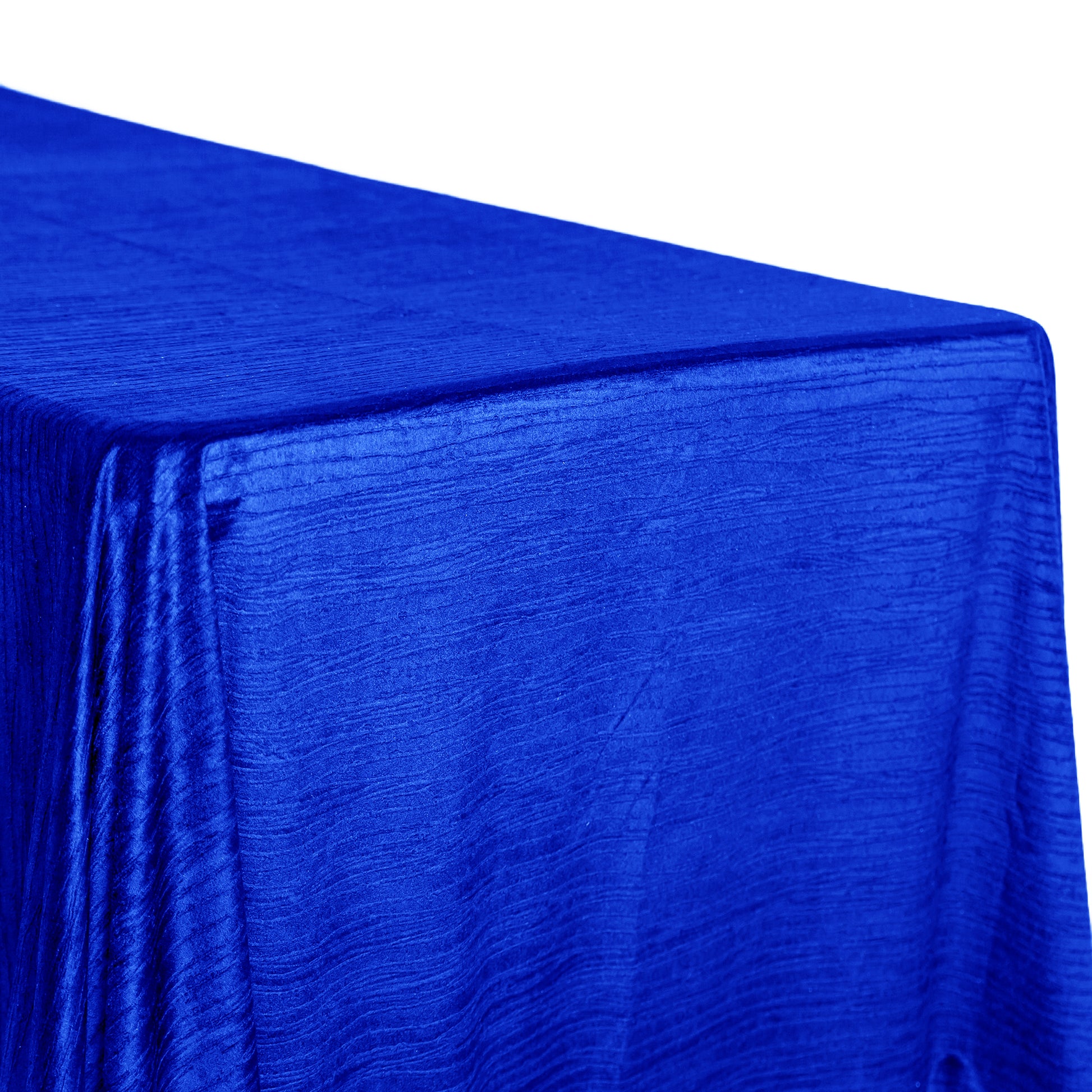 Crinkle Velvet 90"x156" Rectangular Tablecloth Royal Blue end view