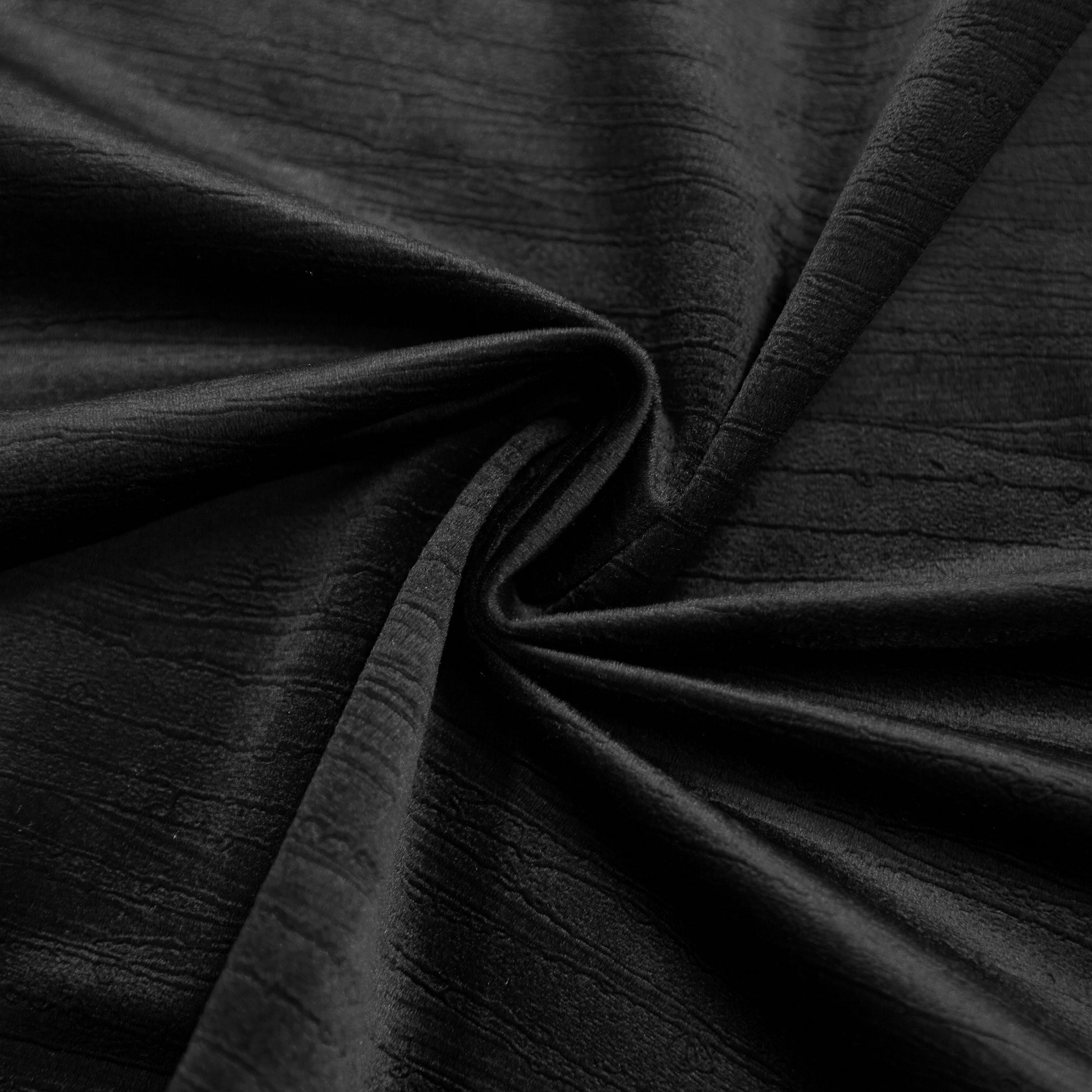 Crinkle Velvet Black fabric