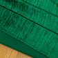 Crinkle Velvet Emerald Green fabric close up