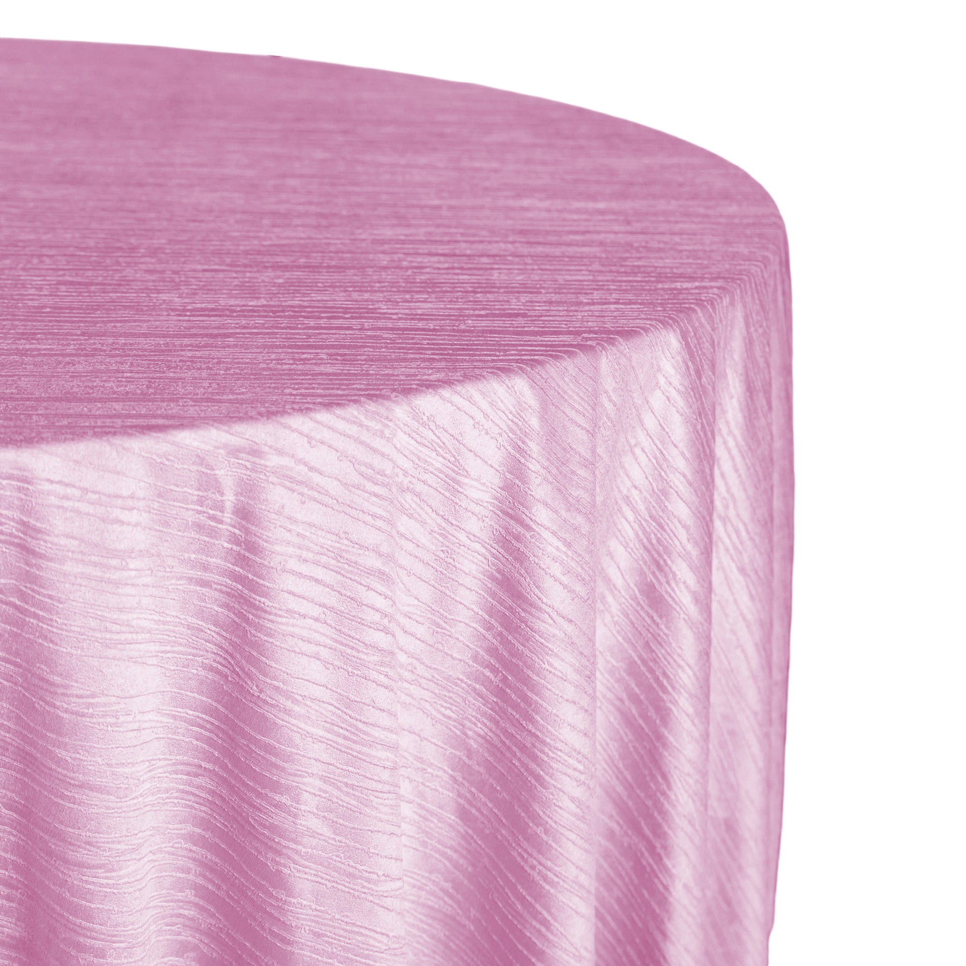 Crinkle Velvet 120" Round Tablecloth Pink close up
