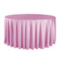 Crinkle Velvet 120" Round Tablecloth Pink front view