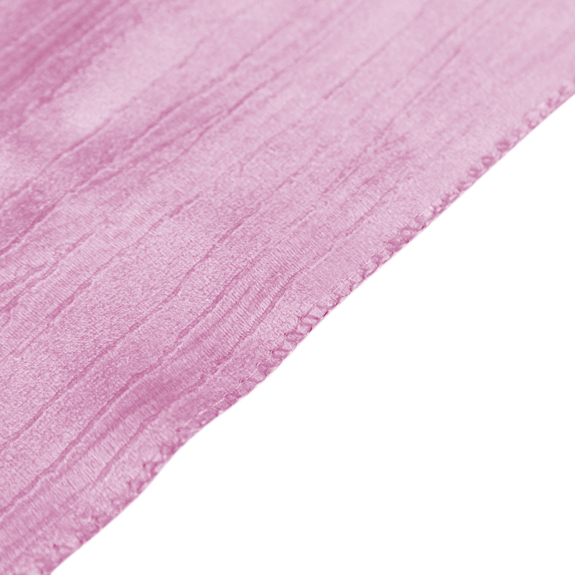 Crinkle Velvet 120" Round Tablecloth Pink serged edge finish
