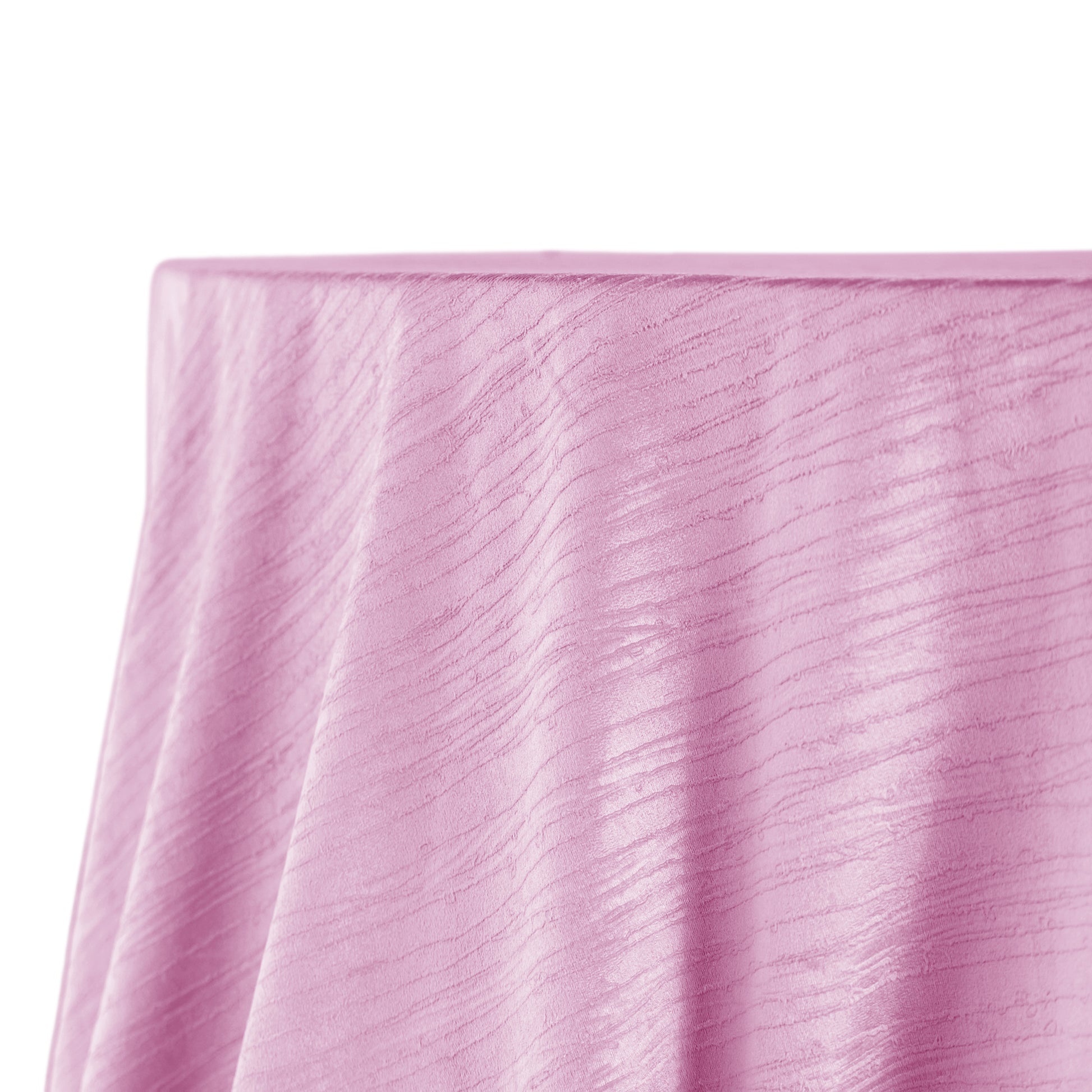 Crinkle Velvet 120" Round Tablecloth Pink side close up