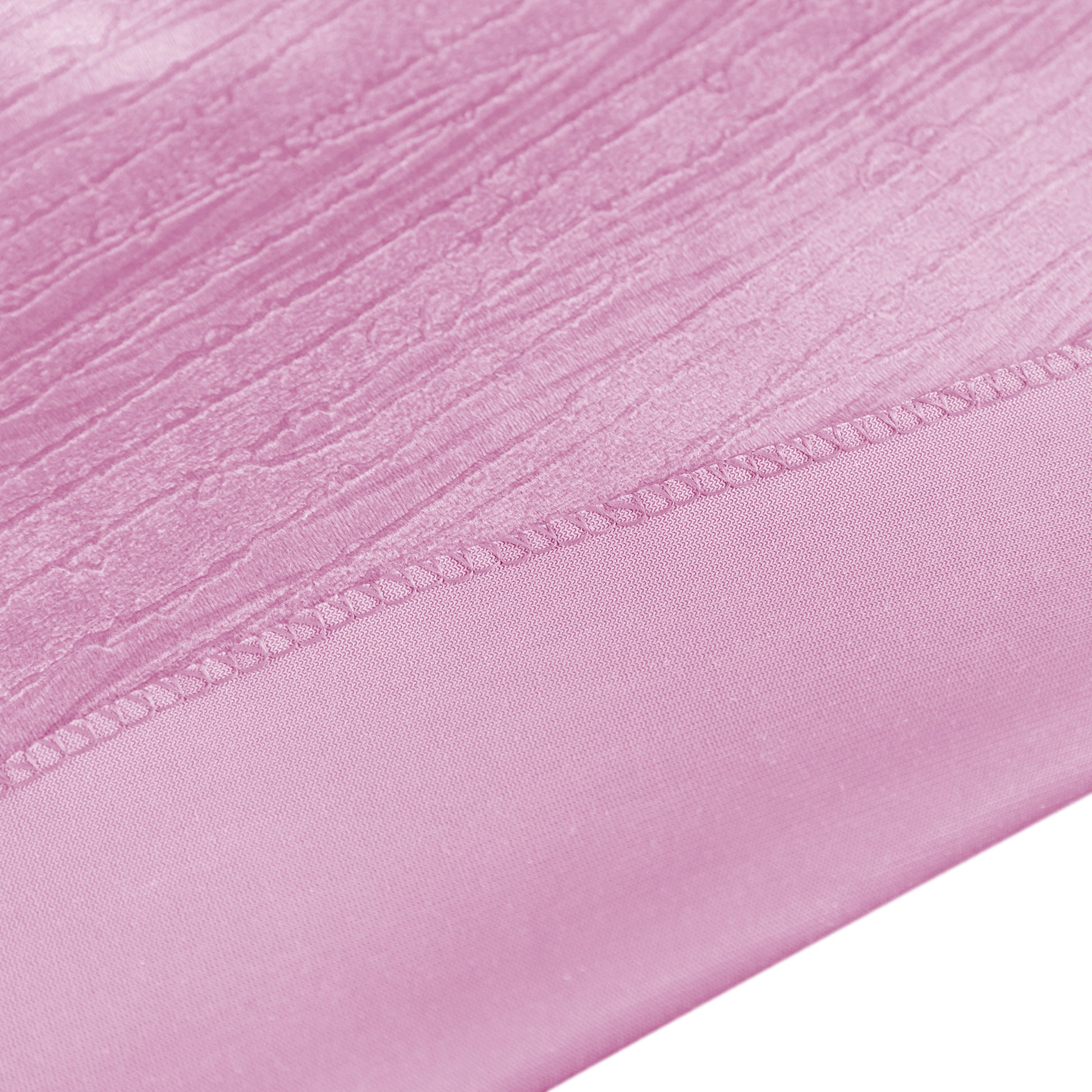 Crinkle Velvet 120" Round Tablecloth Pink underside of fabric