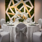 coorporate gala setup with Cross Back Stretch Spandex Banquet Chair Cover - White
